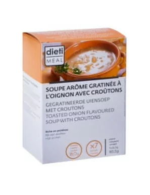 Französische Protein Zwiebelsuppe