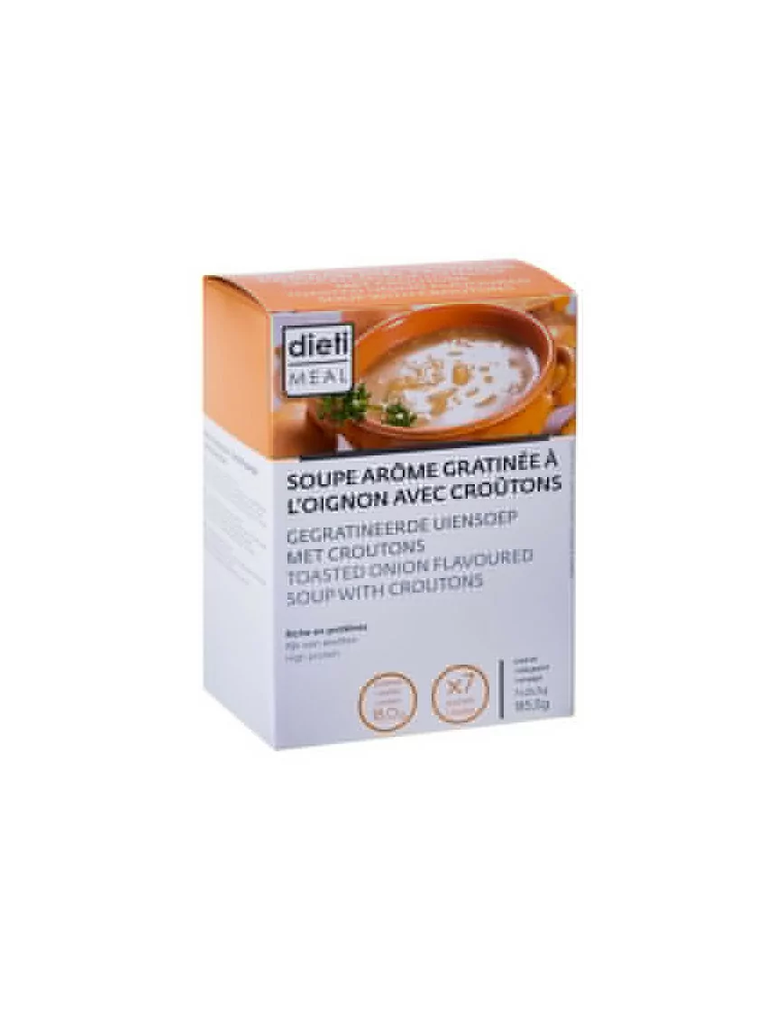 Französische Protein Zwiebelsuppe